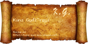 Kunz Györgyi névjegykártya